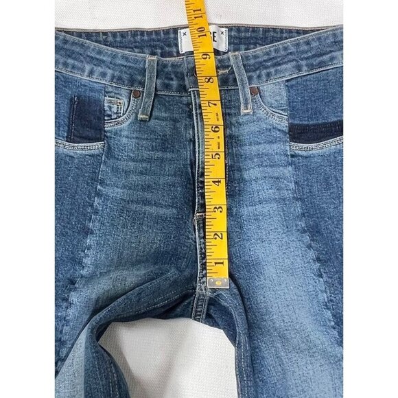 PAIGE Taylor Straight Lyla Jeans Womens Size 25 High Rise Raw Hem Color Block - Picture 6 of 12